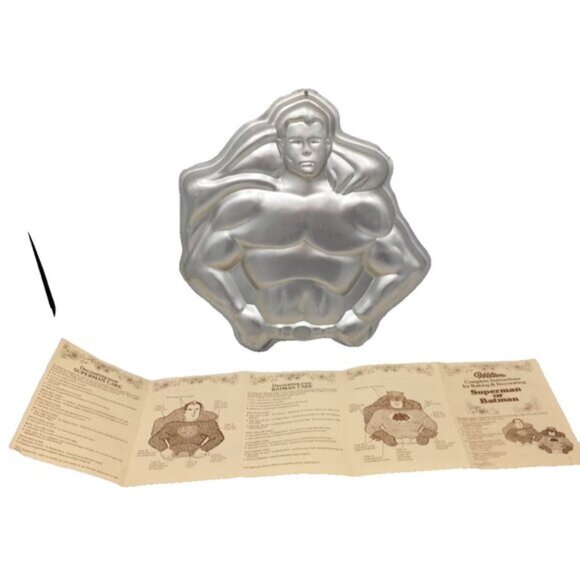 Superman DC Comics Birthday Party Cake Pan Wilton 502-1212 Instructions Vintage - Picture 11 of 12